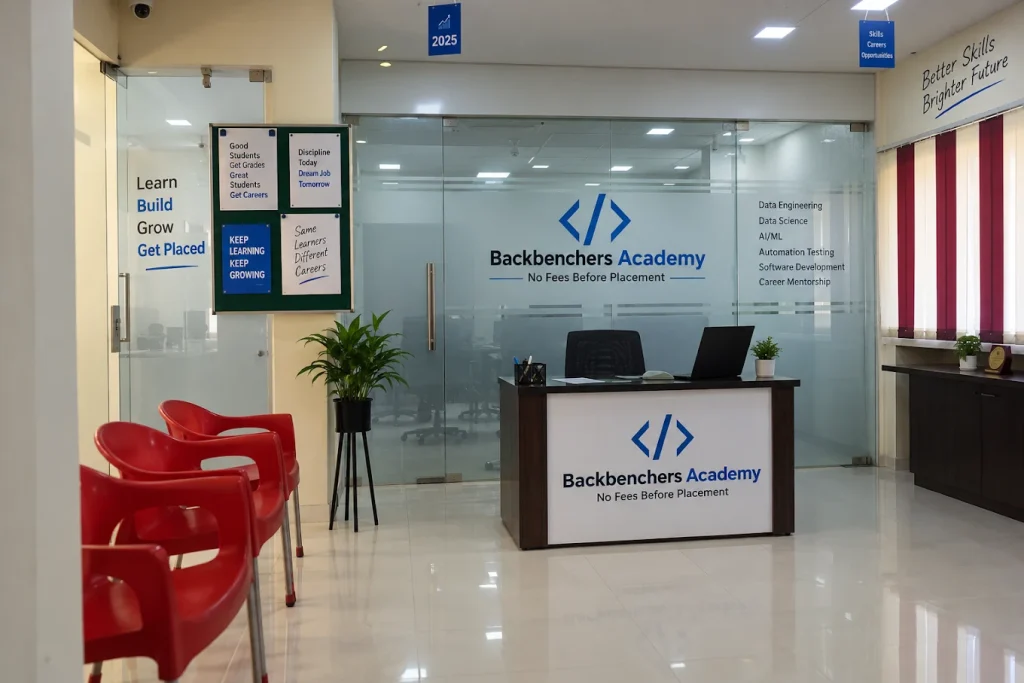 Reception desk at the Backbenchers Academy office
